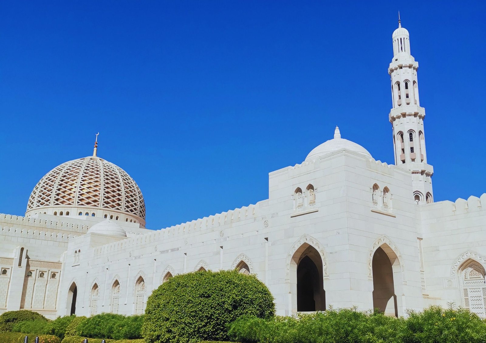Vue de la Mosquée du Sultan Qabus à Mascate, Oman.